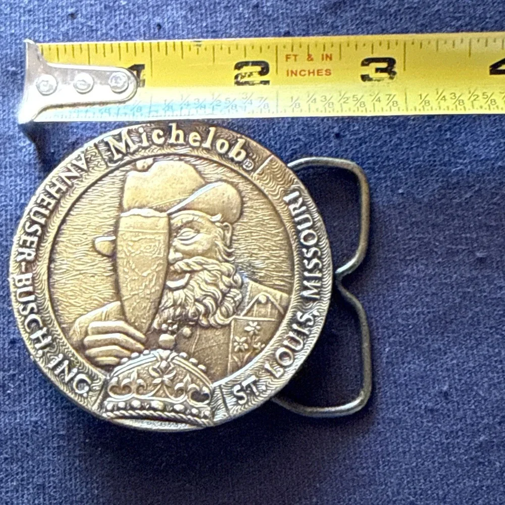 Vintage‎ 1977 Michelob Beer Anheuser Busch Bergamot Brass Works Belt Buckle-USA